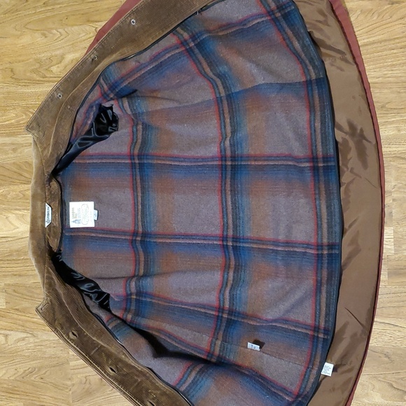 London Fog Wool Lined Chore Jacket Barn Jacket VTG Womens 10 Brick Red Corduroy - Picture 3 of 15